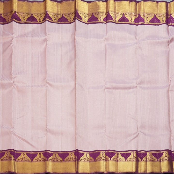 Hayagrivas Handloom Onion Pink Kanjivaram Silk Saree with Purple Border KBF211E25-1