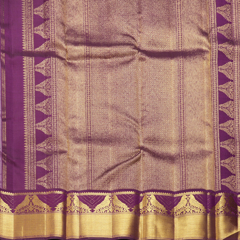 Hayagrivas Handloom Onion Pink Kanjivaram Silk Saree with Purple Border KBF211E25-1