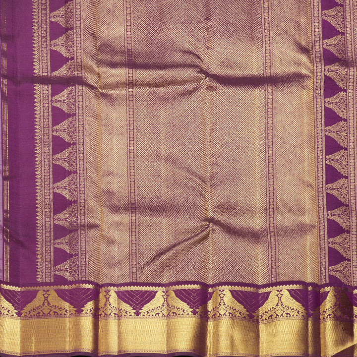 Hayagrivas Handloom Onion Pink Kanjivaram Silk Saree with Purple Border KBF211E25-1