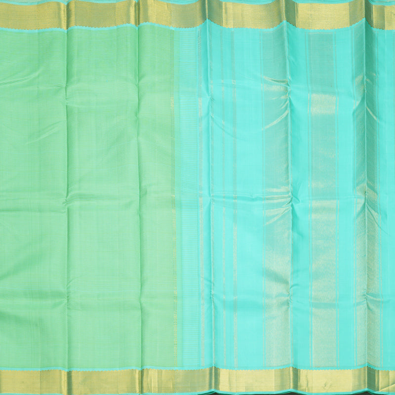 Hayagrivas Handloom Sea Blue &amp; Green (Kasa Kasa Kattam) Kanjivaram Silk Saree KBF211E3-1
