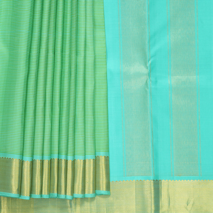 Hayagrivas Handloom Sea Blue &amp; Green (Kasa Kasa Kattam) Kanjivaram Silk Saree KBF211E3-1