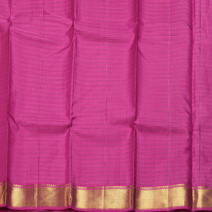 Hayagrivas Handloom Multicolour Checks Kanjivaram Silk Saree with Rani Pink Border KBF211E6-1