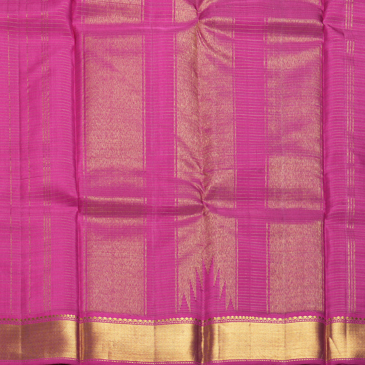 Hayagrivas Handloom Multicolour Checks Kanjivaram Silk Saree with Rani Pink Border KBF211E6-1
