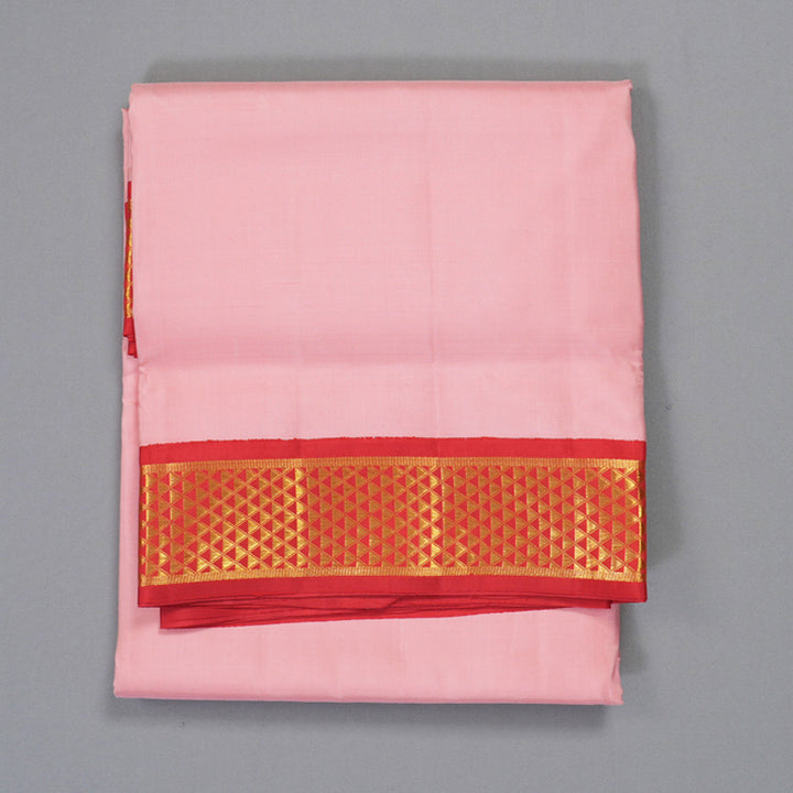 Hayagrivas Handloom Peach Pink Ten Yards Silk Saree KBF212E18-1