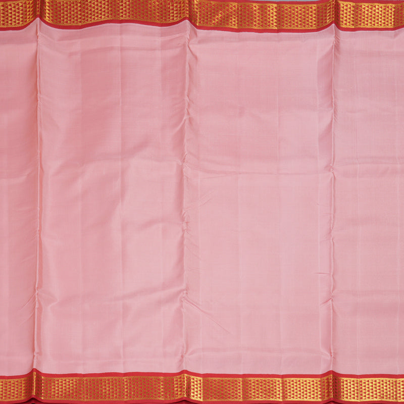 Hayagrivas Handloom Peach Pink Ten Yards Silk Saree KBF212E18-1