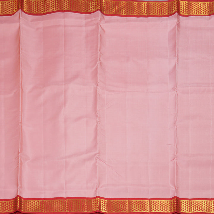 Hayagrivas Handloom Peach Pink Ten Yards Silk Saree KBF212E18-1