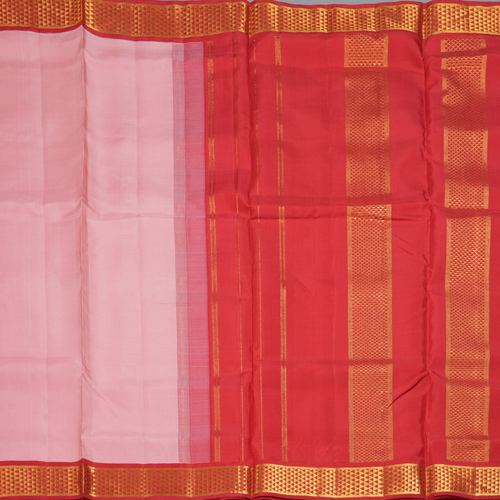 Hayagrivas Handloom Peach Pink Ten Yards Silk Saree KBF212E18-1