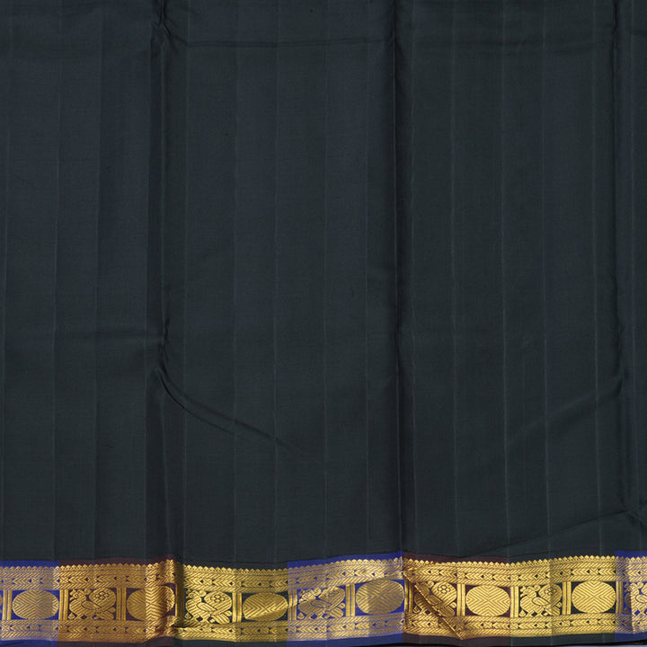 Hayagrivas Handloom Parrot Green Kanjivaram Silk Saree with Multicolour Border KBF213E4-1