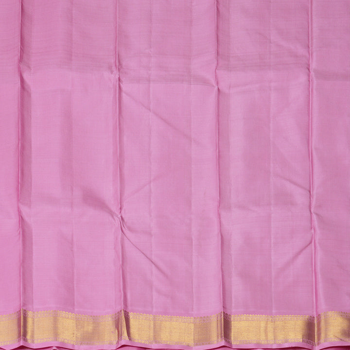 Hayagrivas Handloom Lime Green Kanjivaram Silk Saree with Rose Pink Border KBF214E8-1