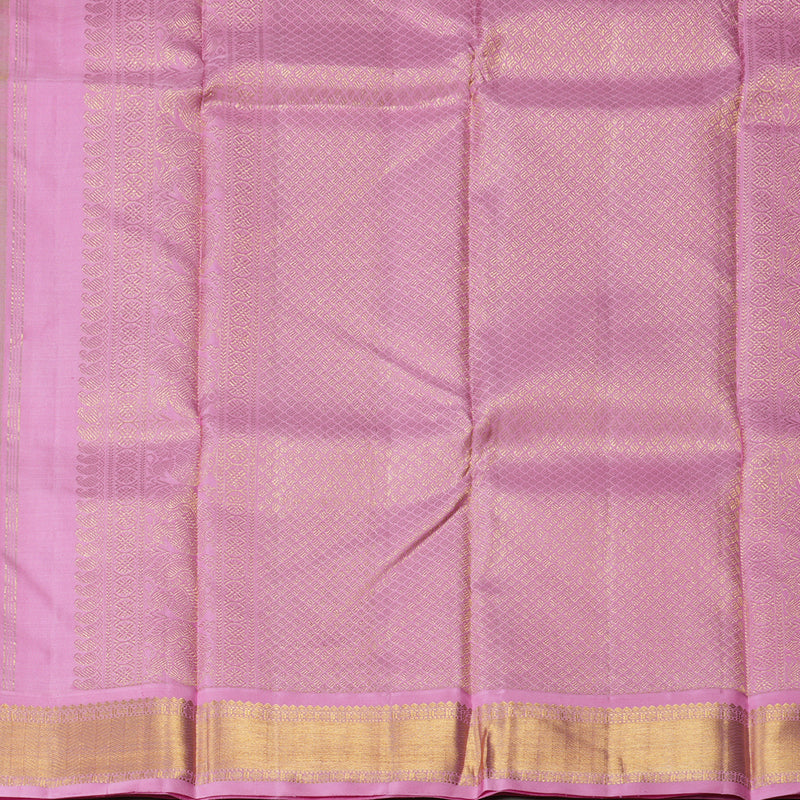 Hayagrivas Handloom Lime Green Kanjivaram Silk Saree with Rose Pink Border KBF214E8-1