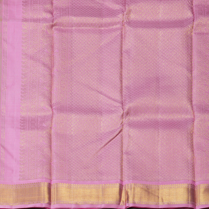 Hayagrivas Handloom Lime Green Kanjivaram Silk Saree with Rose Pink Border KBF214E8-1