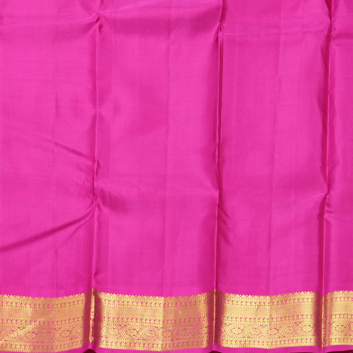 Hayagrivas Handloom Aqua Green Kanjivaram Silk Saree with Pink Border KBF215E12-1