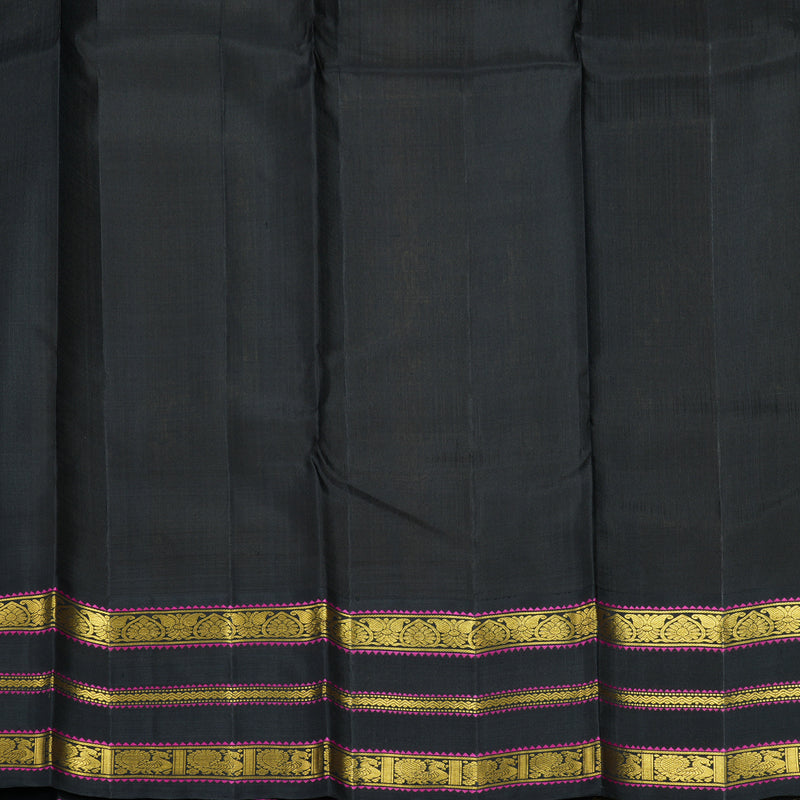 Hayagrivas Handloom Yellow Kanjivaram Silk Saree with Black Border KBF215E14-1
