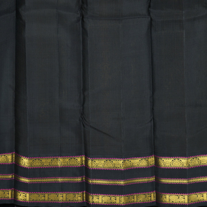 Hayagrivas Handloom Yellow Kanjivaram Silk Saree with Black Border KBF215E14-1