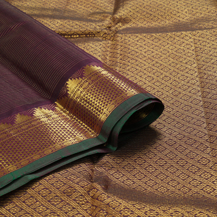 Hayagrivas Handloom Deep Violet Kanjivaram Silk Saree KBF215E2-1