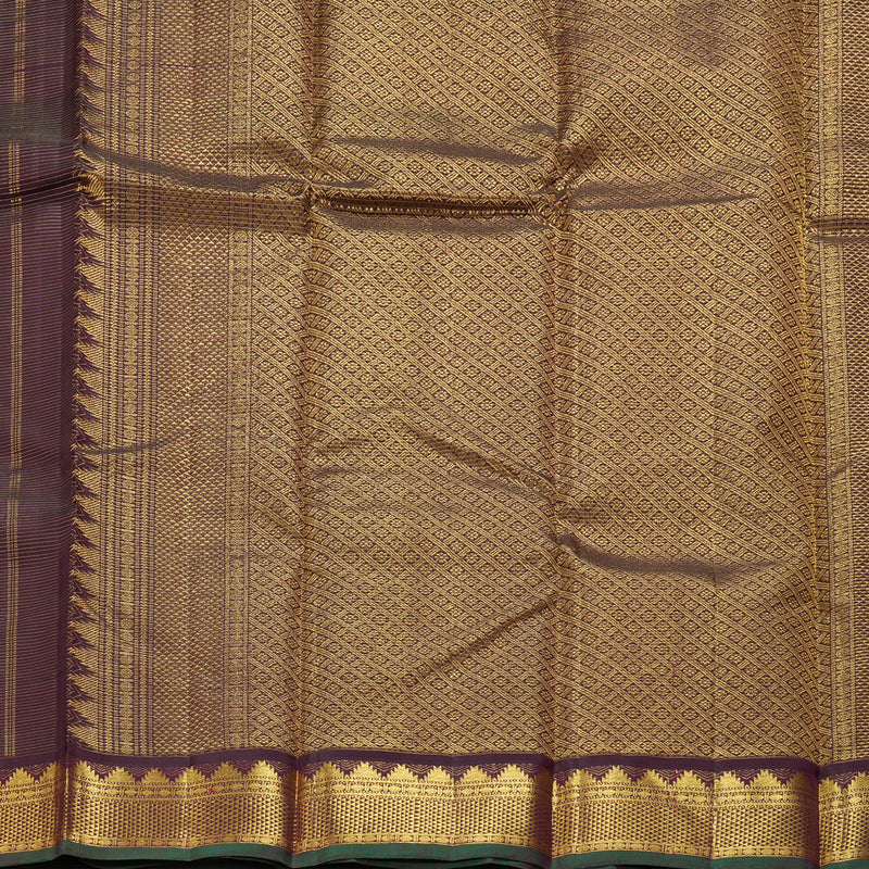 Hayagrivas Handloom Deep Violet Kanjivaram Silk Saree KBF215E2-1