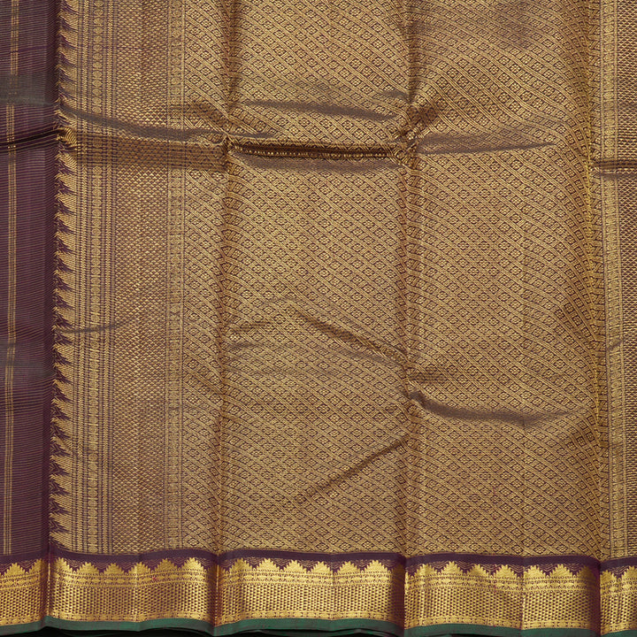 Hayagrivas Handloom Deep Violet Kanjivaram Silk Saree KBF215E2-1