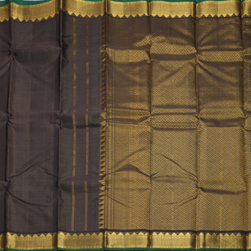 Hayagrivas Handloom Kanchana Brown Kanjivaram Silk Saree KBF215E3-1