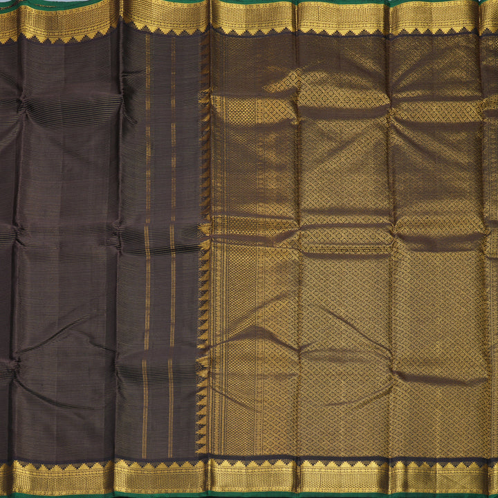 Hayagrivas Handloom Kanchana Brown Kanjivaram Silk Saree KBF215E3-1