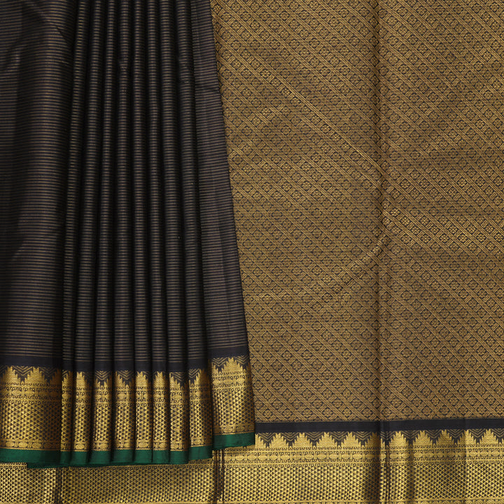 Hayagrivas Handloom Kanchana Brown Kanjivaram Silk Saree KBF215E3-1