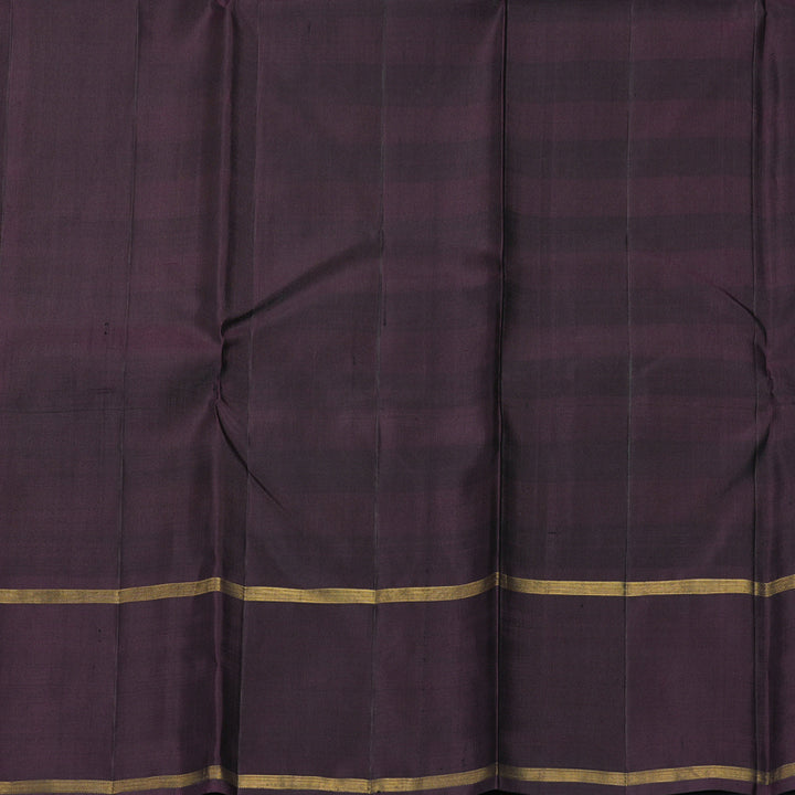 Hayagrivas Handloom Multicolour Checks Kanjivaram Silk Saree with Deep Wine Border KBF215E7-1