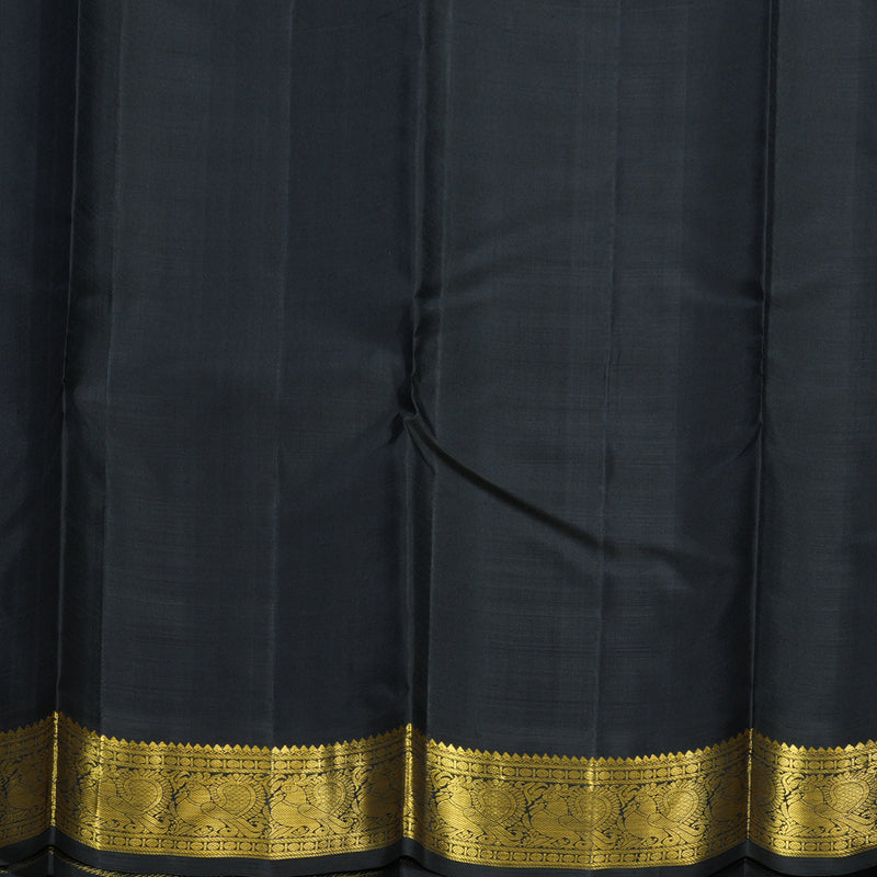 Hayagrivas Handloom Yellow Kanjivaram Silk Saree with Black Border KBF215E8-1