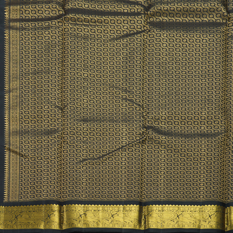 Hayagrivas Handloom Yellow Kanjivaram Silk Saree with Black Border KBF215E8-1