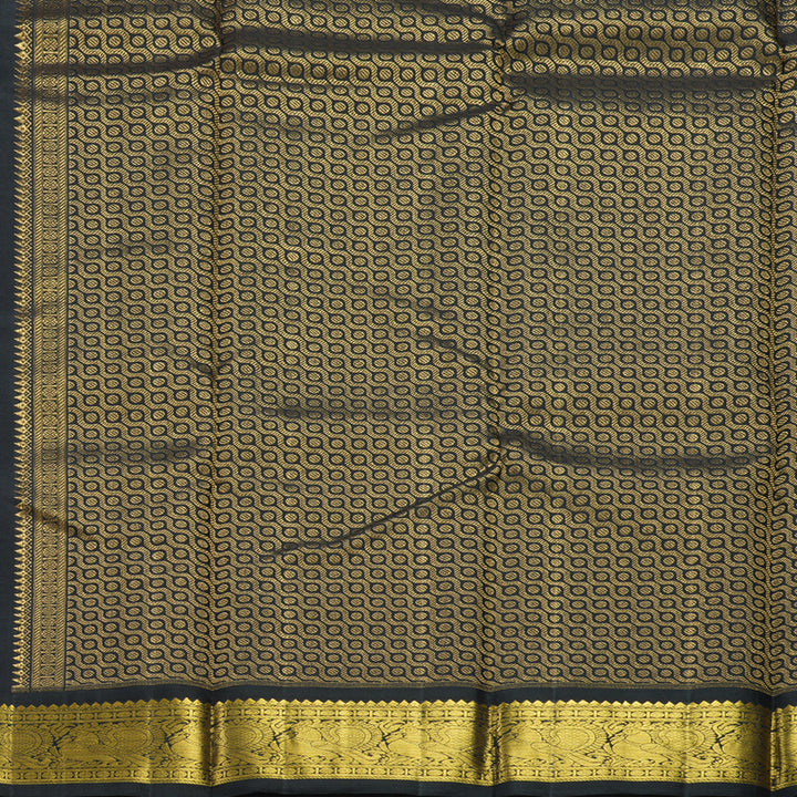 Hayagrivas Handloom Yellow Kanjivaram Silk Saree with Black Border KBF215E8-1