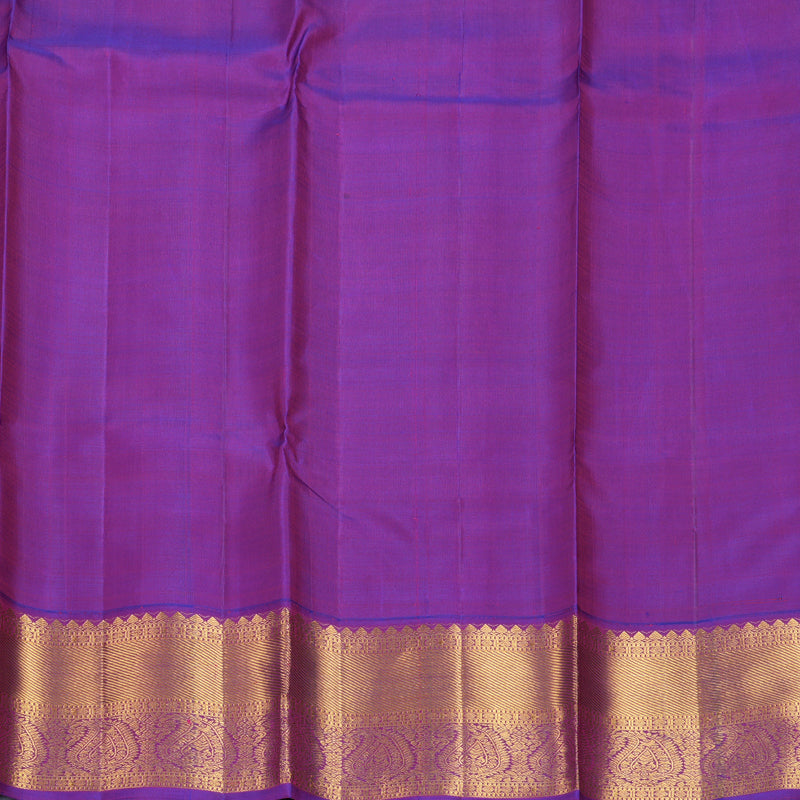Hayagrivas Handloom Fluorescent Green Kanjivaram Silk Saree with Purple Borde KBF216E1-2
