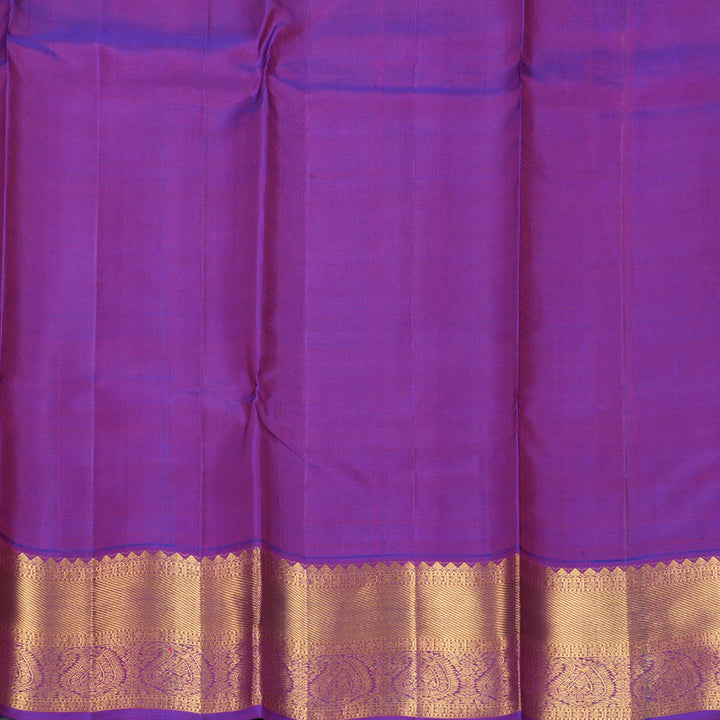 Hayagrivas Handloom Fluorescent Green Kanjivaram Silk Saree with Purple Borde KBF216E1-2