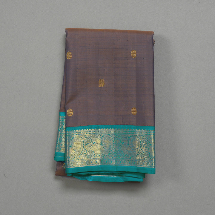 Hayagrivas Handloom Dual Tone (Brown & Purple) Kanjivaram Silk Saree KBF216E3-2