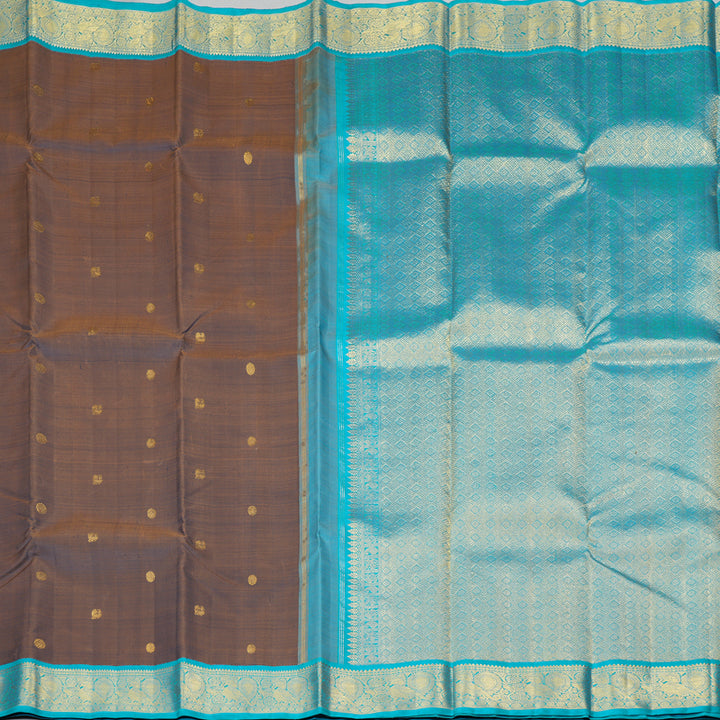 Hayagrivas Handloom Dual Tone (Brown & Purple) Kanjivaram Silk Saree KBF216E3-2