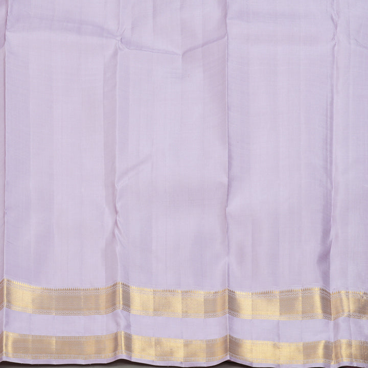 Hayagrivas Handloom Red Kanjivaram Silk Saree with Lilac Border KBF262E4-1