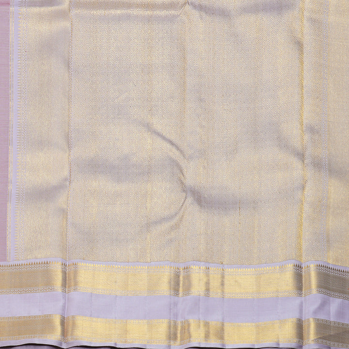 Hayagrivas Handloom Red Kanjivaram Silk Saree with Lilac Border KBF262E4-1