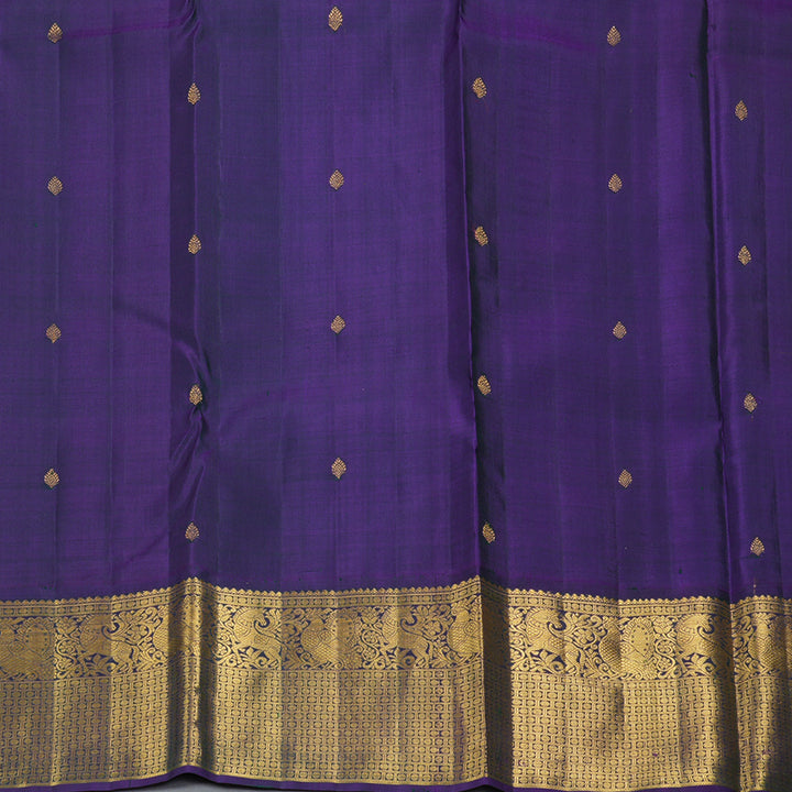 Hayagrivas Handloom Baby Pink Kanjivaram Silk Saree with Peacock Blue Border KBF217E1-1