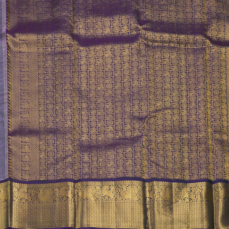 Hayagrivas Handloom Baby Pink Kanjivaram Silk Saree with Peacock Blue Border KBF217E1-1