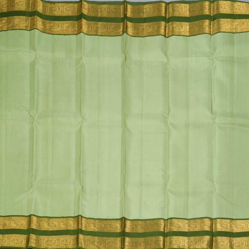 Hayagrivas Handloom Pista Green Kanjivaram Silk Saree with Mehandi Green Border KBF217E2-1