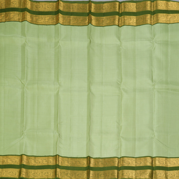 Hayagrivas Handloom Pista Green Kanjivaram Silk Saree with Mehandi Green Border KBF217E2-1