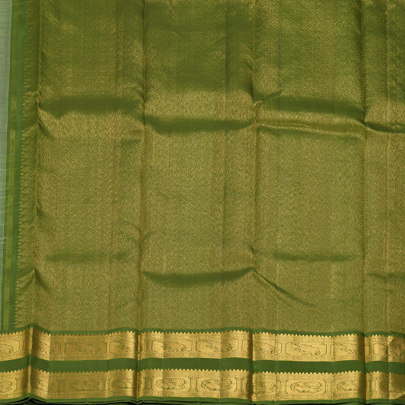 Hayagrivas Handloom Pista Green Kanjivaram Silk Saree with Mehandi Green Border KBF217E2-1