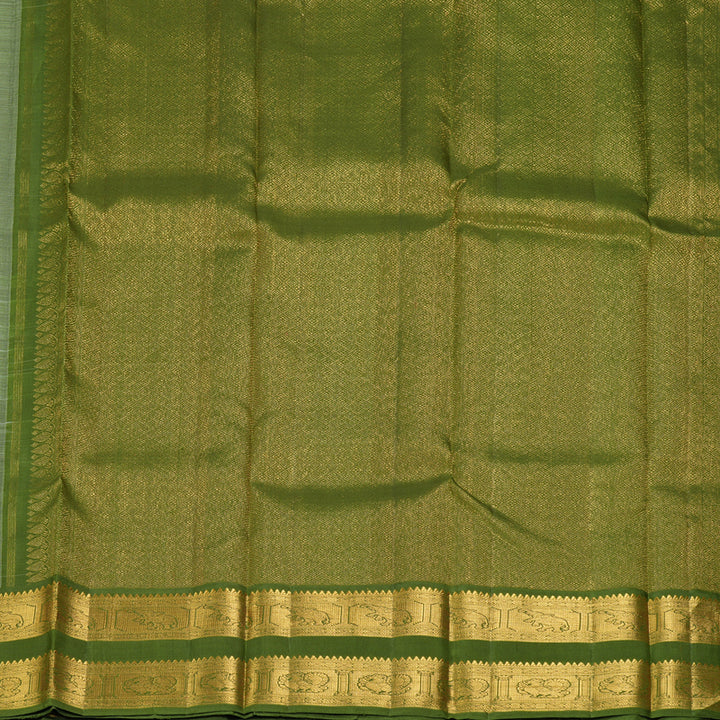 Hayagrivas Handloom Pista Green Kanjivaram Silk Saree with Mehandi Green Border KBF217E2-1