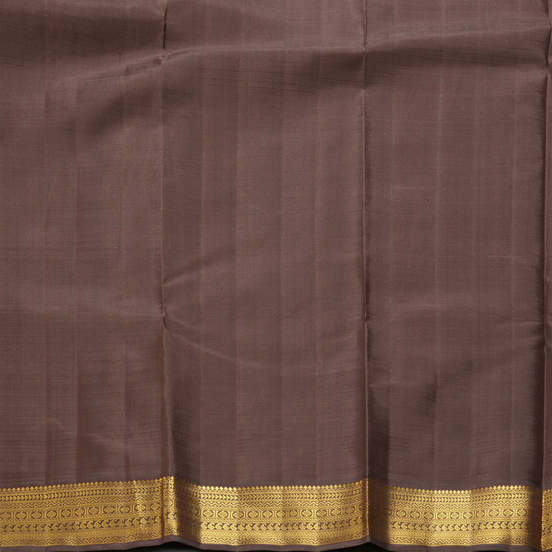 Hayagrivas Handloom Lemon Yellow Kanjivaram Silk Saree with Chocolate Brown Border KBF220E3-1