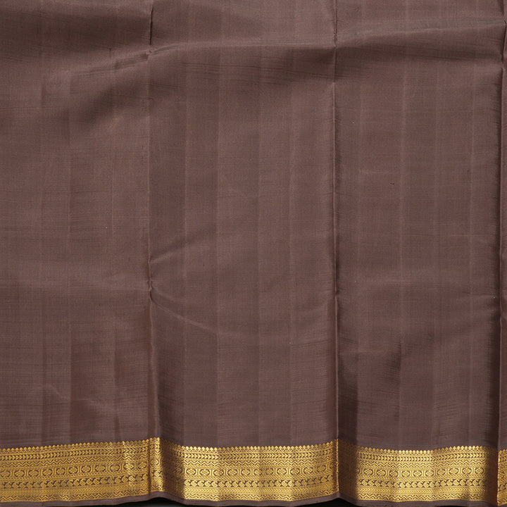 Hayagrivas Handloom Lemon Yellow Kanjivaram Silk Saree with Chocolate Brown Border KBF220E3-1