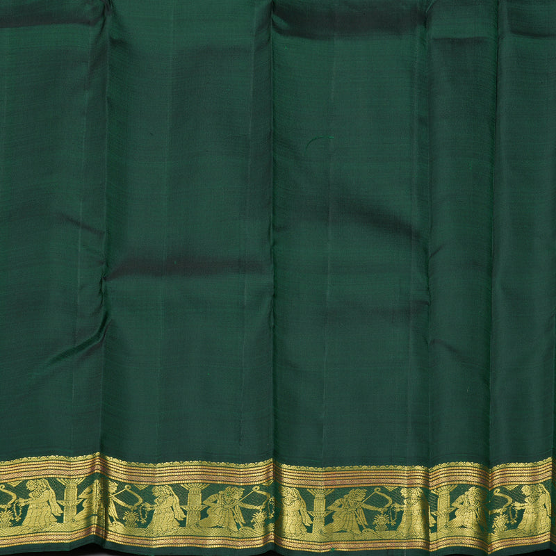 Hayagrivas Handloom Sea Blue Kanjivaram Silk Saree with Bottle Green Border KBF221E3-1