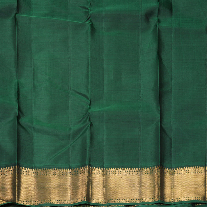 Hayagrivas Handloom Rani Pink Kanjivaram Silk Saree with Bottle Green Border KBF222E2-1