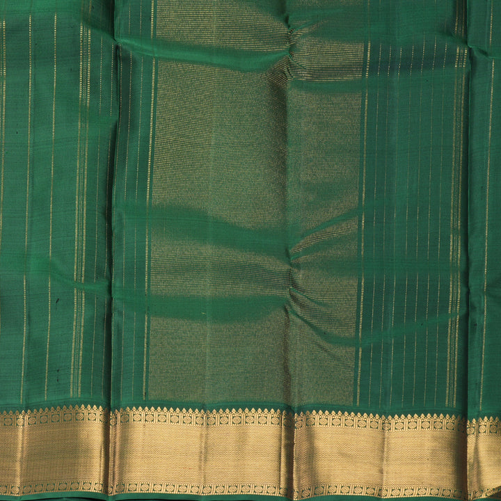 Hayagrivas Handloom Rani Pink Kanjivaram Silk Saree with Bottle Green Border KBF222E2-1