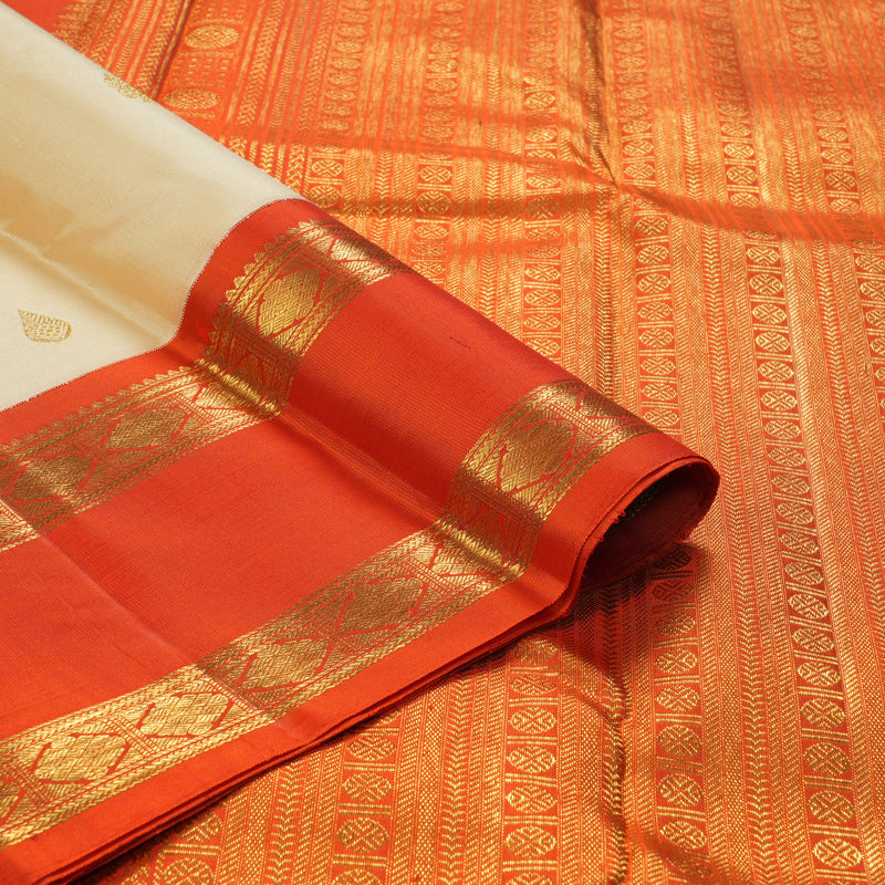 Hayagrivas Handloom Sandal Kanjivaram Silk Saree with Ganga Jamuna Border KBF223E13-1