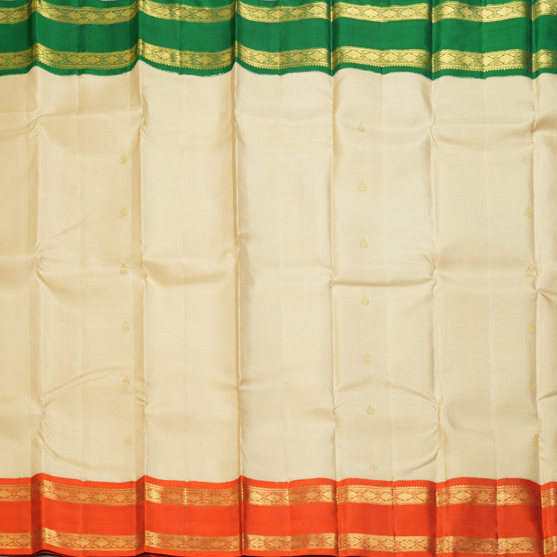 Hayagrivas Handloom Sandal Kanjivaram Silk Saree with Ganga Jamuna Border KBF223E13-1