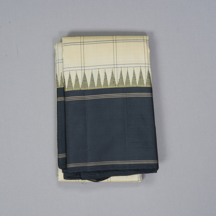 Hayagrivas Handloom Sandal Kanjivaram Silk Saree with Black Border KBF223E5-1