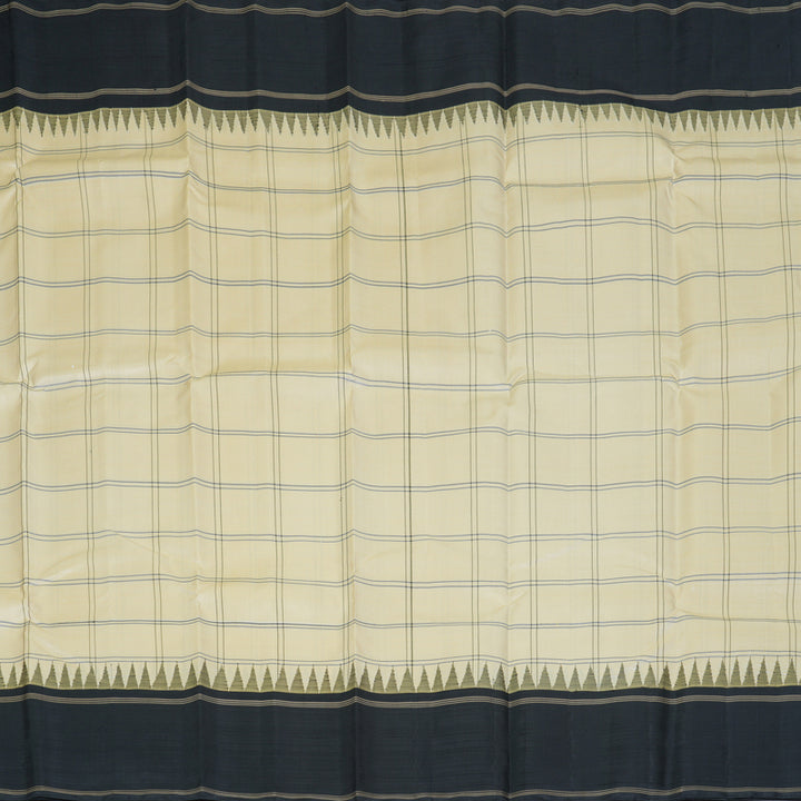 Hayagrivas Handloom Sandal Kanjivaram Silk Saree with Black Border KBF223E5-1