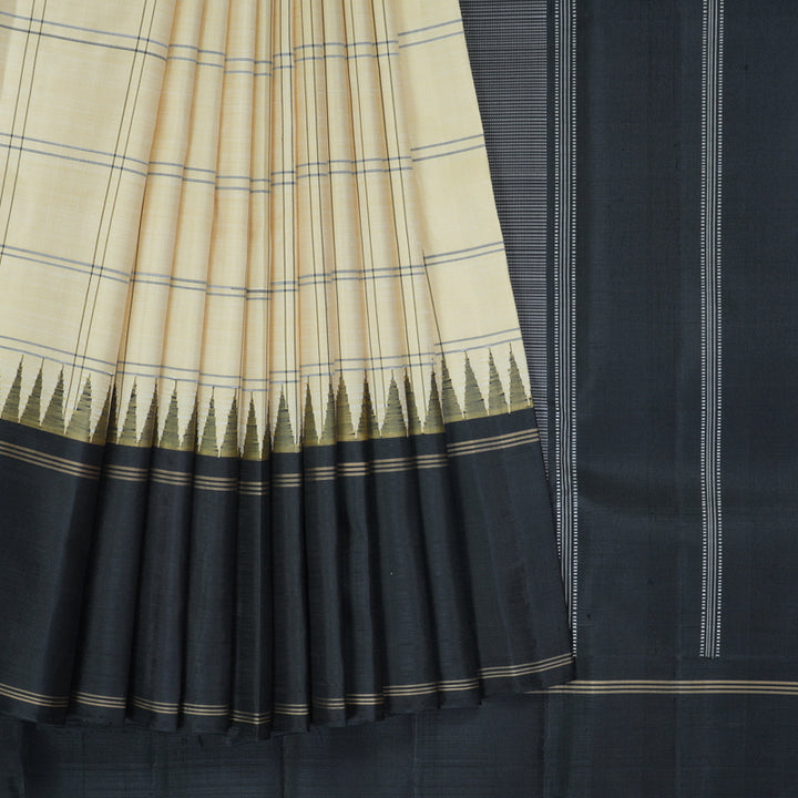 Hayagrivas Handloom Sandal Kanjivaram Silk Saree with Black Border KBF223E5-1